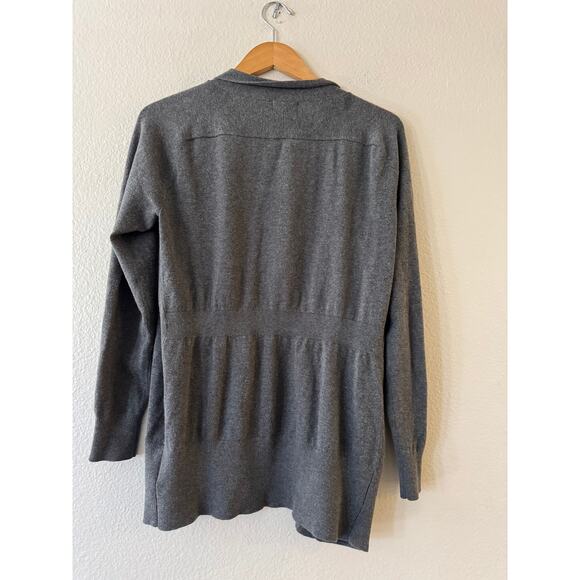 KERSH Essentials Women's Open Front Cardigan Sweater S Dark Gray Long Sleeve - Picture 3 of 8